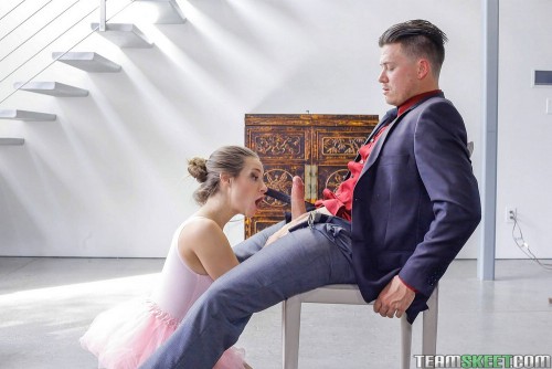 teamskeet:  Cassidy Klein is the shortest student in her ballet class and this sometimes holds her back so shes been taking private lessons at her teachers house. Dressed up in her ballet outfit and prancing around in her tiny frame made the teacher’s