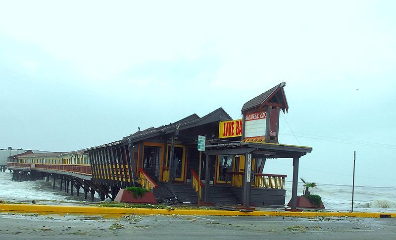 Photograph of The Balinese Room right before it was destroyed by Hurricane Ike in September 2008. 