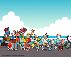 namcomuseum:  Many years ago, these groovy Taiko no Tatsujin (Taiko: Drum Master in the English speaking world) wallpapers were served up on the series’ official webpage.  taiko drum owns