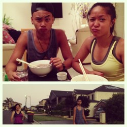 #picstitch Afternoon #jog and #pho with my niggas you guys are #cute #instafood #swag #hashbrown #yolo #tooschool4cool #fitspo #herpderp@cynthiasdfghjkl @angelo_longalong