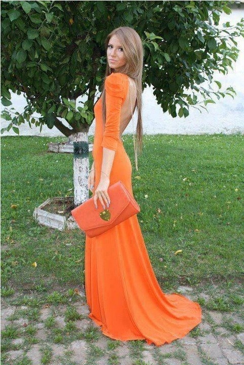 Orange prom dress