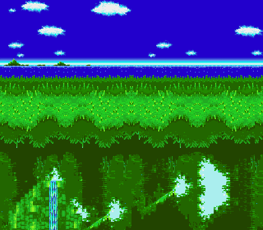 sonichedgeblog:  The background of Angel Island Zone, from ‘Sonic The Hedgehog