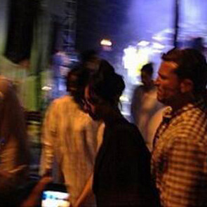 ladyxgaga:  Gaga and the Haus at the Pitchfork Music Festival in Chicago yesterday.