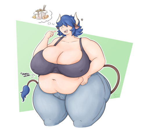 cutie-doodles: My half of an art trade with @owlizard Gosh dang, do I love me a LARGE moo! COMMISSIO