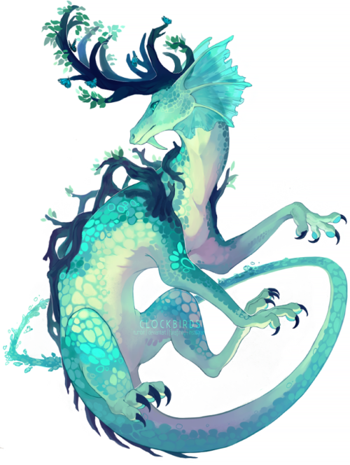 clockbirds:my forest dragon son emphia. i don’t know why the wip of this drawing took off as much as