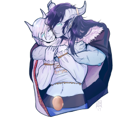 I drew me and @l-sula-l‘s draenei girlfriends, Chikonde and Isska mmmmm yes I love them