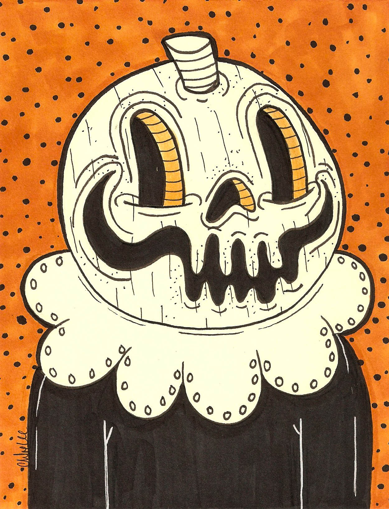 chloeleeart:Pumpkin Headwww.etsy.com/shop/ChloeLeeArt