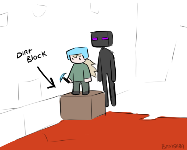 dunmertitty:bisexual-enderman:bamsara:bamsara:anyway did i ever tell you guys about how I owe my life to an enderman when playing minecraft i didn’t even know that this was possible but I had to say thank you looking at the damn ground*whispers