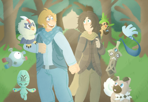 sunflowerram:@amelietweek - Poketalia AU!Just these fellas and their teams setting out on a new