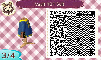 biv-e-ridge:this one’s a bit old, but here’s my Vault 101 Suit for Animal Crossing!