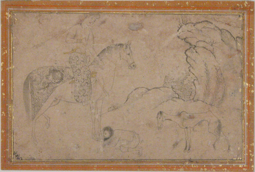 The Prince and the Petitioner by Vali Jan, Islamic ArtMedium: Ink and gold on paperBequest of George