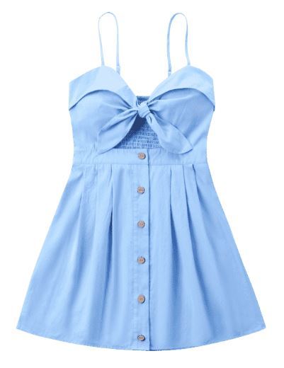 coquettefashion: Blue Items Tie Front Dress | Tie Front RomperTie Front Gingham 