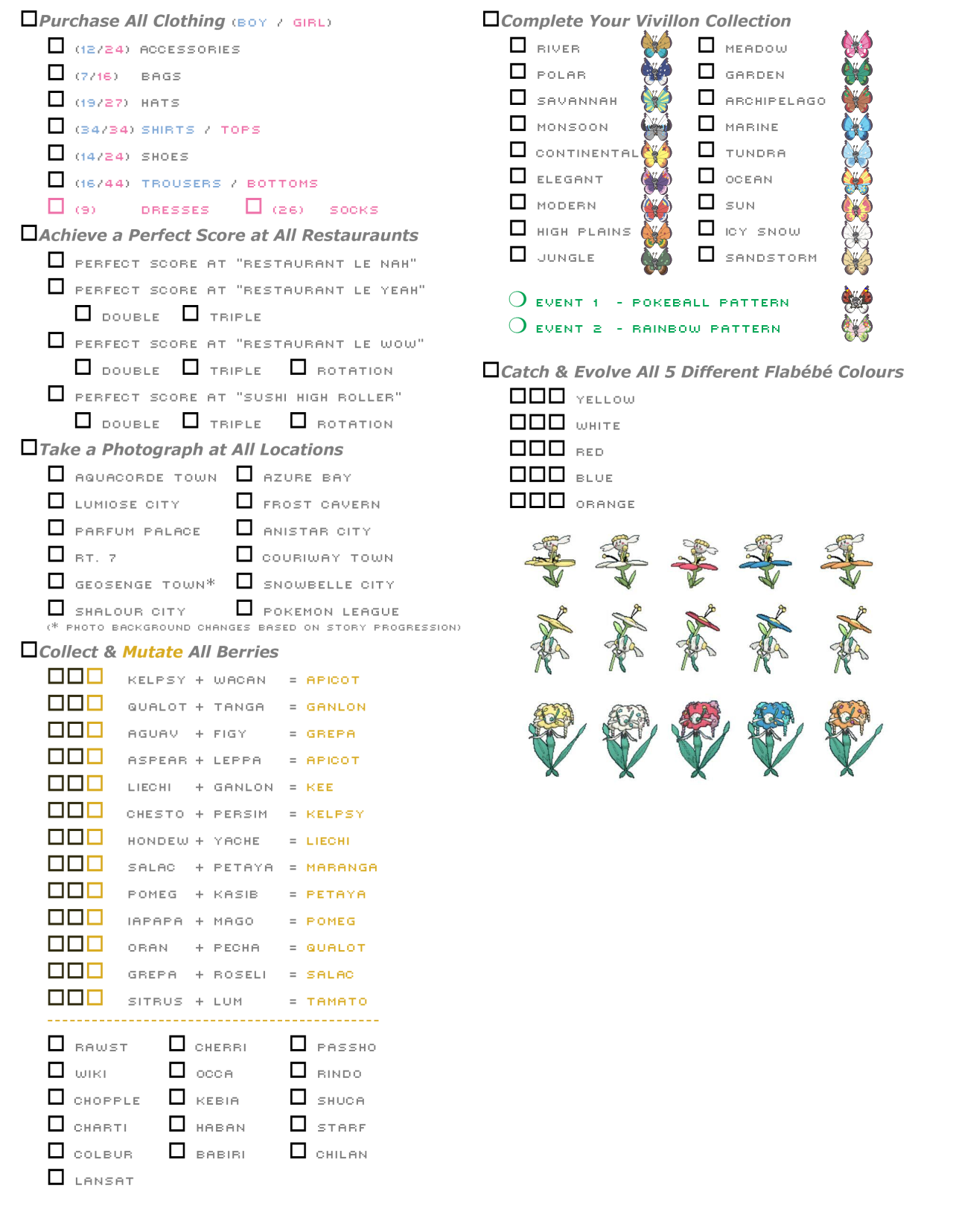 Pokemon Diamond and Pearl Post-Game Completionist Checklist