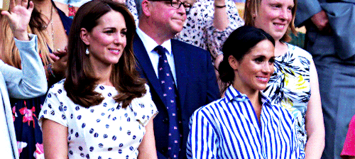 Catherine and Meghan, the Duchess of Cambridge and the Duchess of Sussex attending the women’s singl