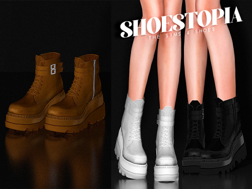 shoestopia:Shoestopia -  Ozuma Boots for The Sims 4+10 SwatchesFemaleSmooth WeightsMorphsCustom Thum