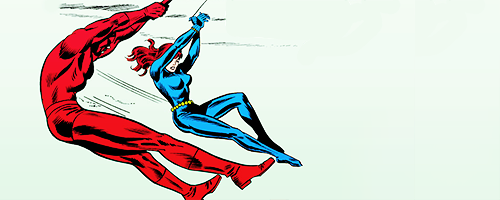 flyntwardtheweedlord:  daredevil and black widow in daredevil #102 (1973) 