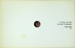 vjeranski:  Yoko OnoA hole to see the sky through, 1971