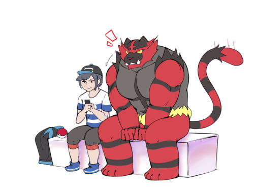 daily-incineroar: incineroar may be a big buff cat, but he’s still a cat. a cat that likes the