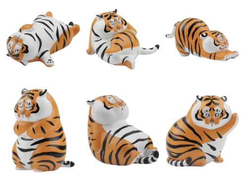 sofubis:Fat Tiger Series (不二馬大叔 Bu2ma x 52Toys)oh my! how friend shaped!
