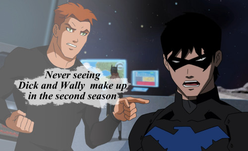  Young Justice fans problem #247: Never seeing Dick and Wally make up in the second seasonRequest 