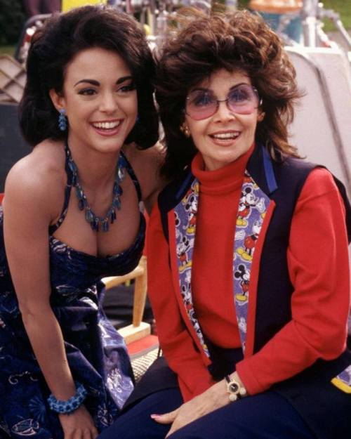 dang-fan:Eva LaRue & Annette Funicello during the filming of ” A Dream is a Wish Your Heart Make