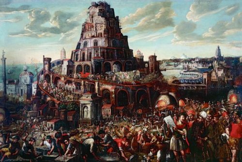 Gillis van Valckenborch (Circle), The Tower of Babel, c. 1600, oil on canvas, 112 x 165 cm., The Gro