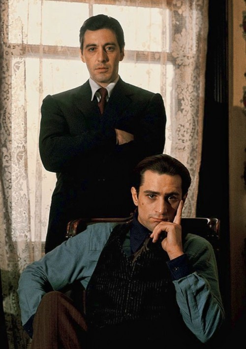 ch-ch-checktherhyme:  Al Pacino x Robert De Niro in The Godfather Part II