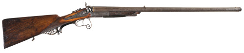 A carved and engraved double barrel cape gun crafted by B. Beerman of Munster, Germany, circa 1862