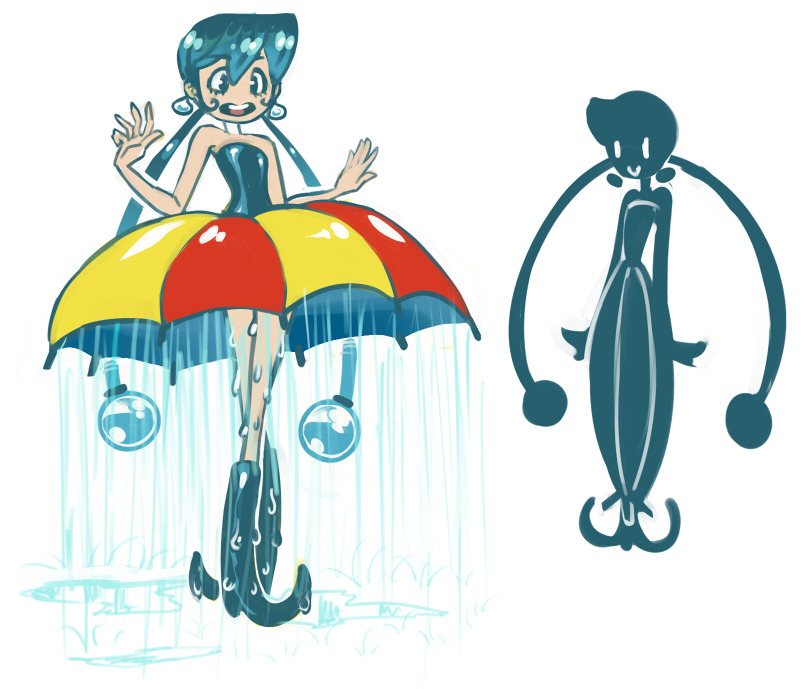koidrake:  I found an old robot master idea of mine of a girl fashioned like an umbrella.