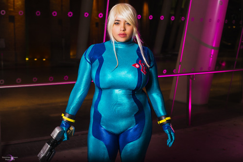 Model: Cin’ Von Quinzel as Samus Aran (Zero Suit)Suit made by model/ Paralyzer gun made by False Fin