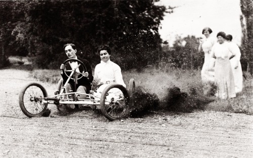 Zissou and Madeleine Thibault during the Bobsled Race at the Château de Rouzat, 1911. Photograph by 