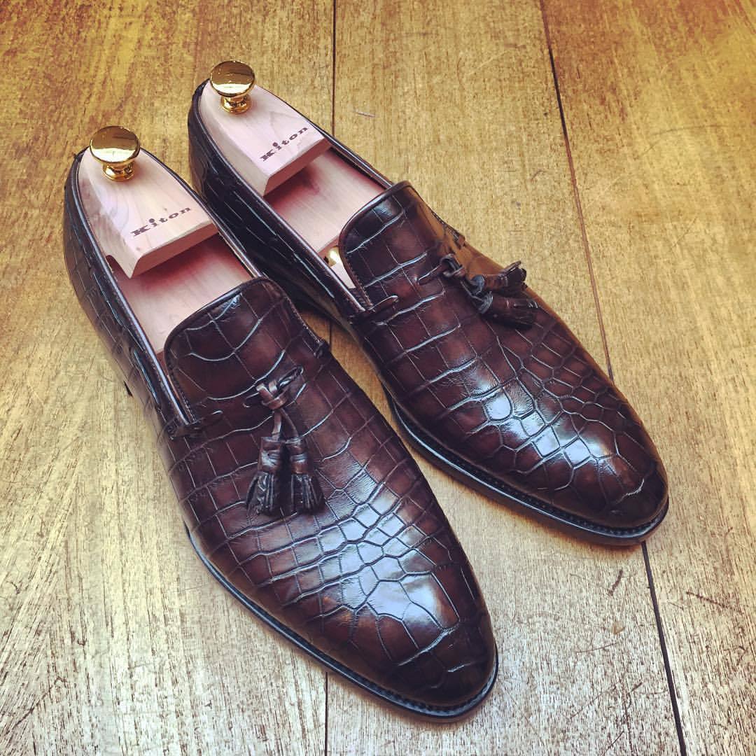 Lifestyle — #luxury #bespoke shoes in crocodile by @kiton...