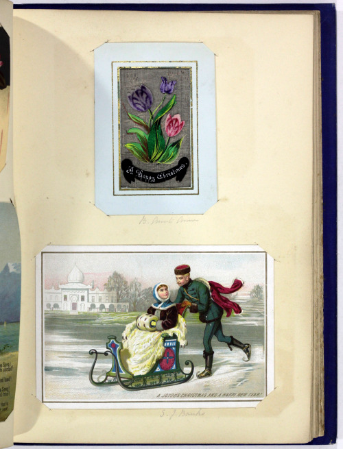 19th century album - with finely printed Christmas cards