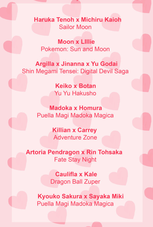 Here is the list of couples featured in the zine! Pre order here: http://girlslovezine.storenvy.com/