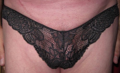 Porn photo Lace black thong.