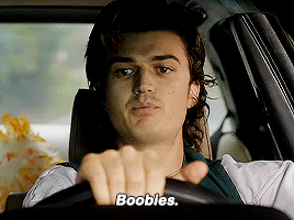 wheelernancy:  I can’t wait for the mash-up where they get us saying “boobies” 100 times.Maya Hawke and Joe Keery | Stranger Things S4 Bloopers 
