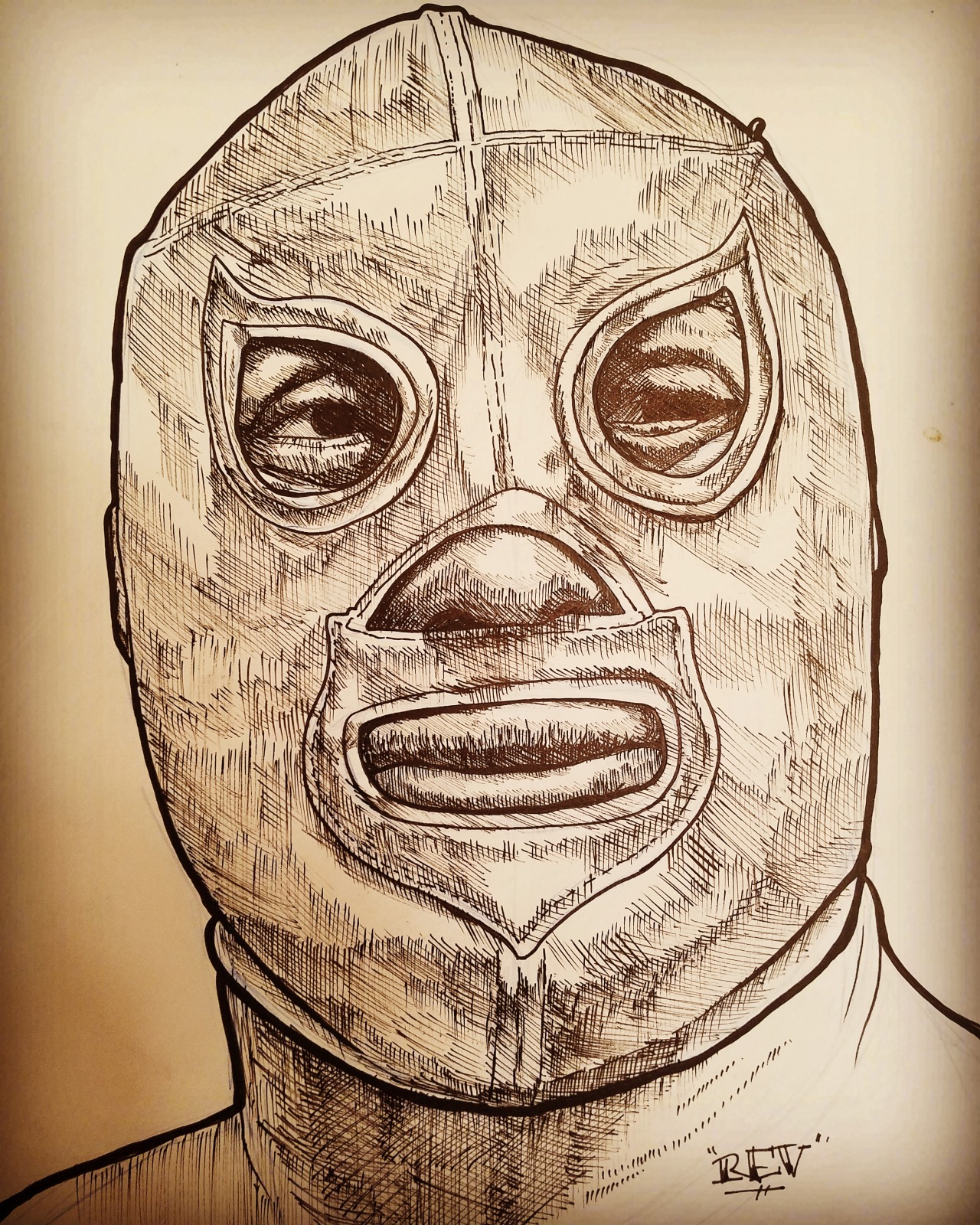 dellobocomics:  “El Santo” ink on board.