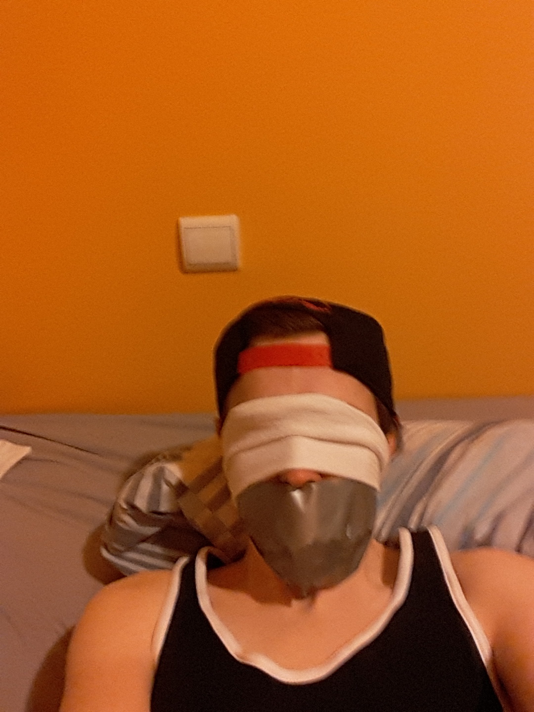 frenchsneakerfetishist:Me with some duct tape and socks. Wat da ya think?