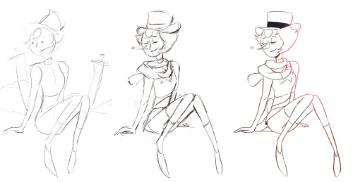 yuupeei:  【Pearl】 思念玫瑰的珍珠。 小捲毛逗它開心帶上了彩帶和帽子，覺得這身裝扮很可愛所以畫了 