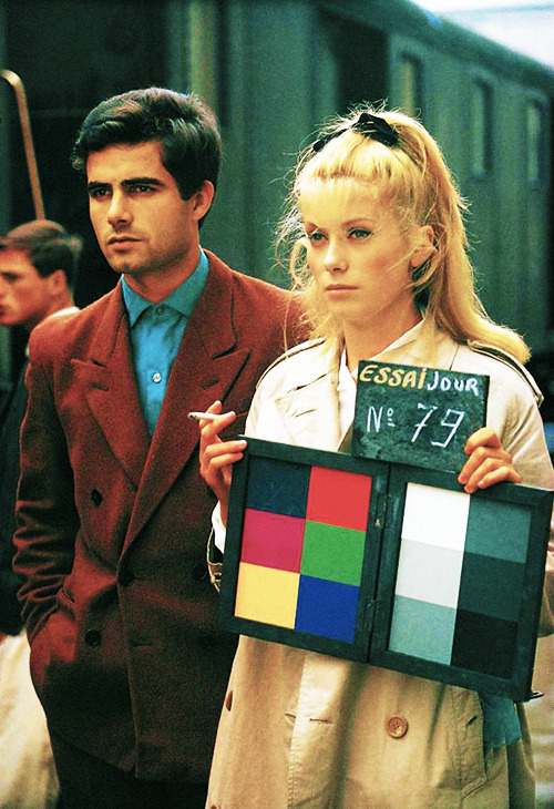 “ Nino Castelnuovo and Catherine Deneuve on the set of Les Parapluies de Cherbourg (1964)
”