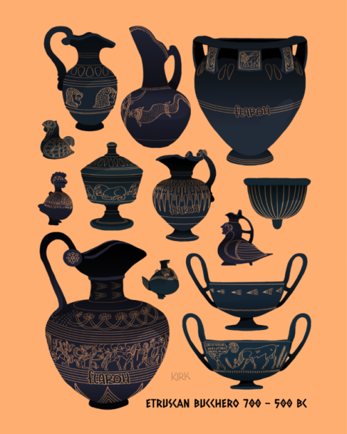 flaroh: Introducing the fourth piece in my ancient pottery series: Etruscan Bucchero! This pottery w