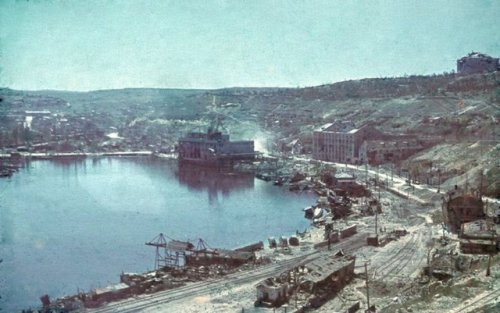 Sevastopol’s harbour after the Siege of Sevastopol (July 1942).