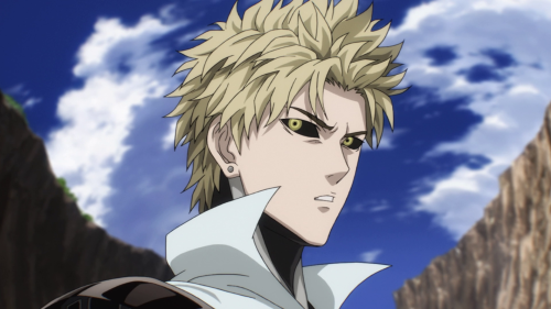 ruuel:Genos with his hair blown back. ♥