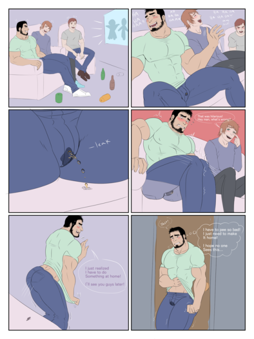 omorashidonney:  random-anon-art: Fun commission for a comic of a bara character! I loved drawing th