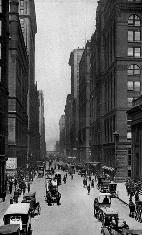 calumet412:Looking north on LaSalle from Jackson, 1918, Chicago.