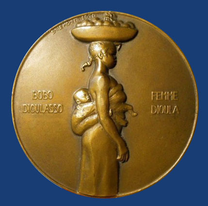 art-and-things-of-beauty:  Emile Monier (1883-1970)  -  Bronze Medals of Africa. diam. ca, 5 cm. 