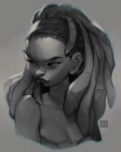 loish:  Quick iPad doodle! Sketching in black and white is interesting.. it’s a bit like sculpting!