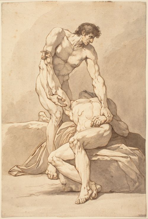 lefildelhorizon:Johann Heinrich Lips, Two Naked Men The National Gallery of Art Washington