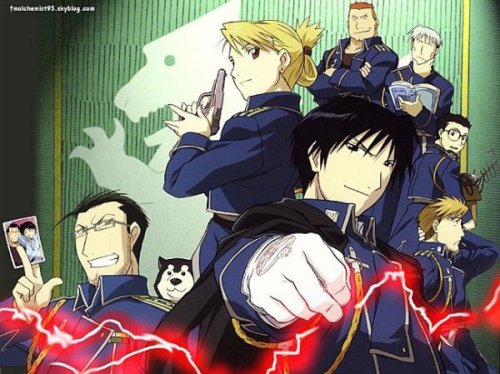 alwaysfullmetalheart:30 Days of Fullmetal Alchemist ChallengeDay 18- Team Edward or Team MustangAs much as I love Edward and his pals, Mustang’s team wins by a long shot. I love the whole lot of them, and it’s obvious that Roy took a long time in