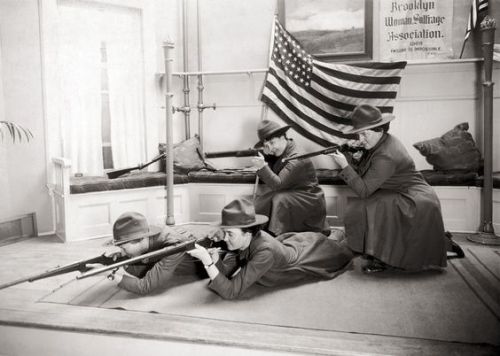 Brooklyn Women’s Suffrage Association rifle team, 1918.